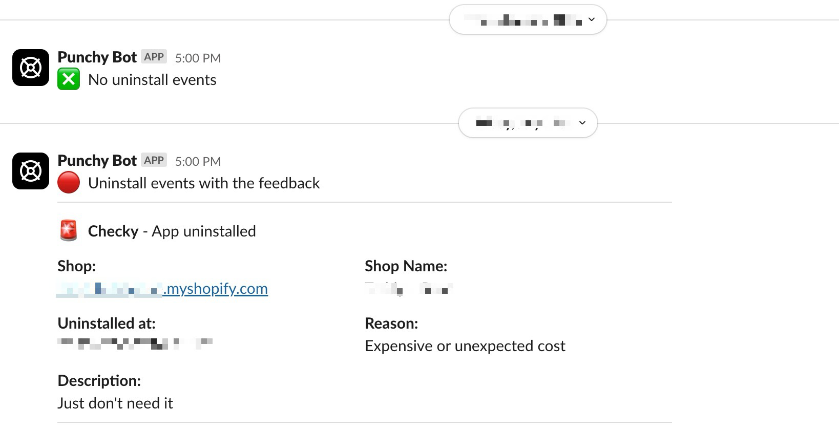 Uninstall feedback